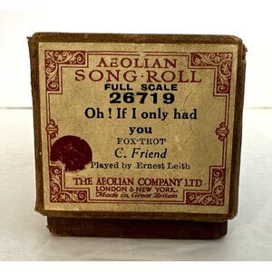 Aeolian Player Piano Word Roll OH! IF I ONLY HAD YOU 26719 Very Rare Find NICE!